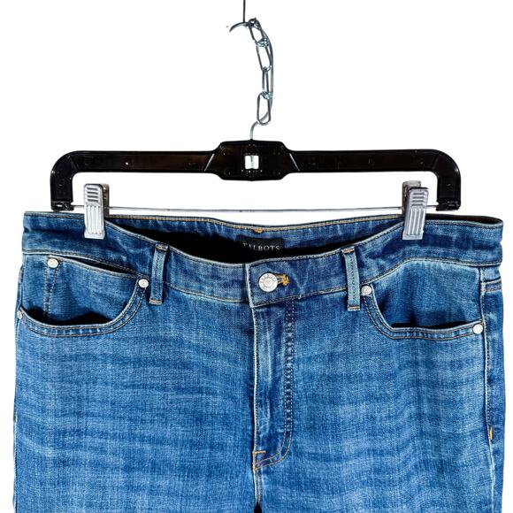 Talbots Women's 12 Medium Dark Blue Wash Barely Boot Jeans Closet Essential - Picture 5 of 11